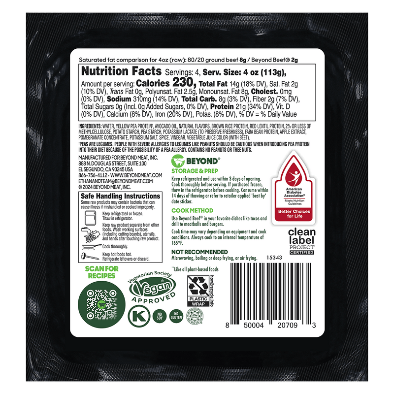 Ingredients & Nutritionals