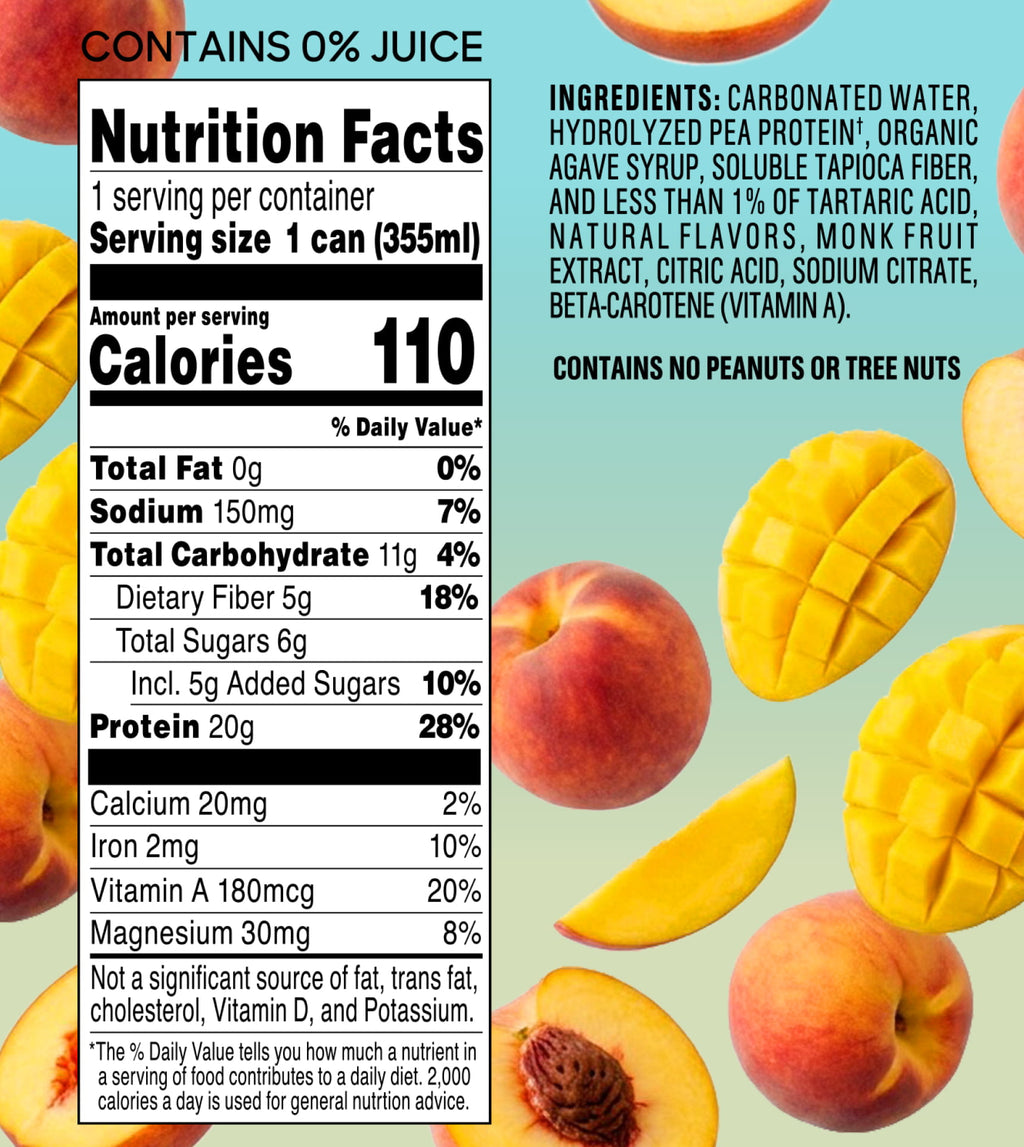 Peach Mango (with organic agave) - 20g Protein
