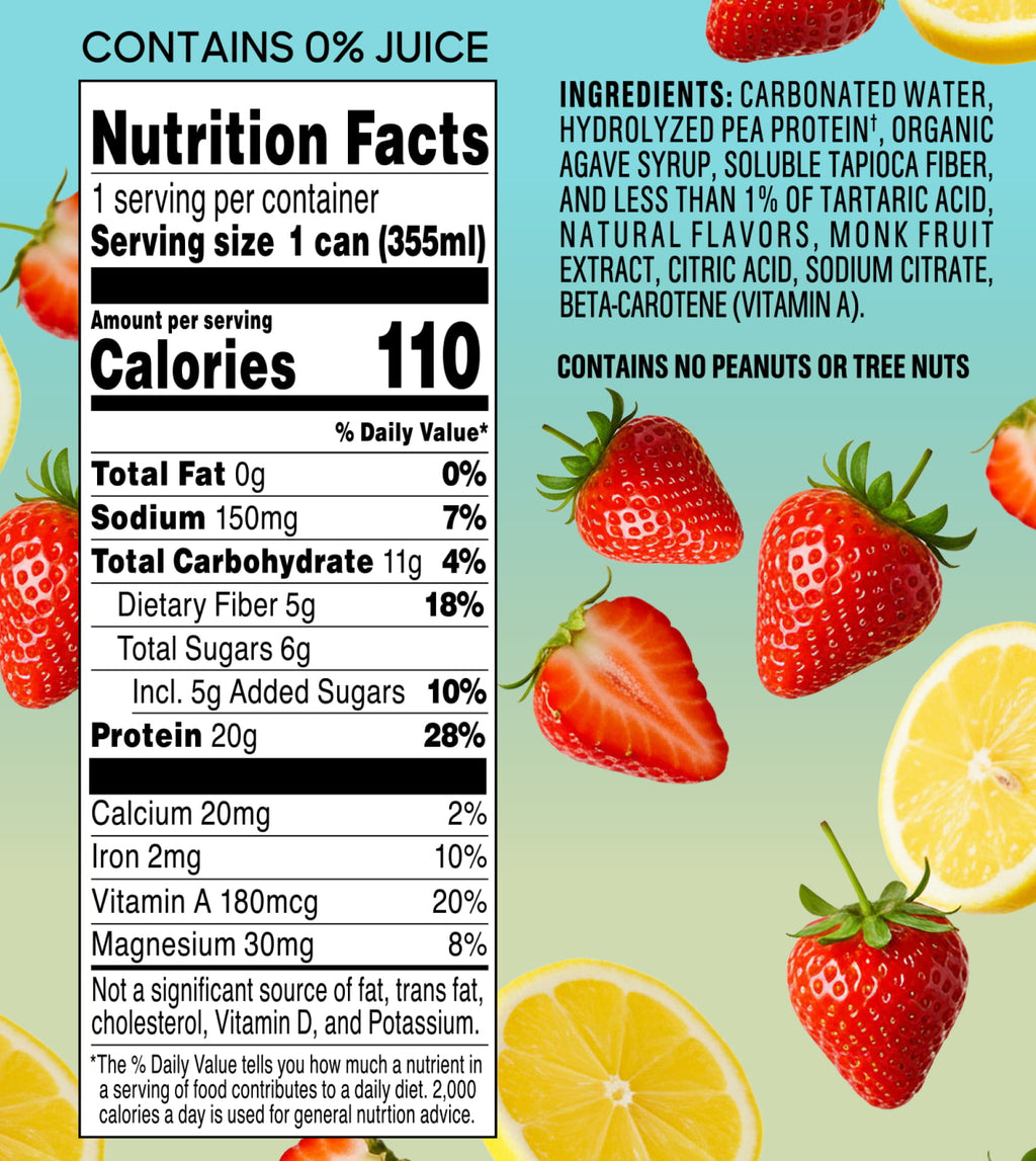 Strawberry Lemonade (with organic agave) - 20g Protein