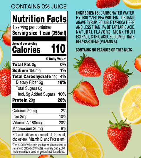 Strawberry Lemonade (with organic agave) - 20g Protein