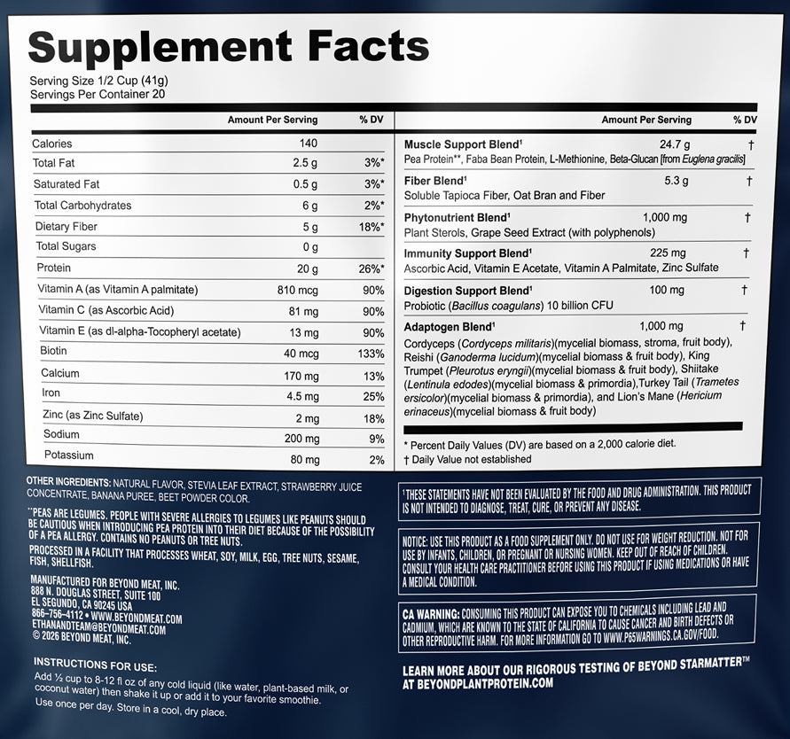 Ingredients & Nutritionals