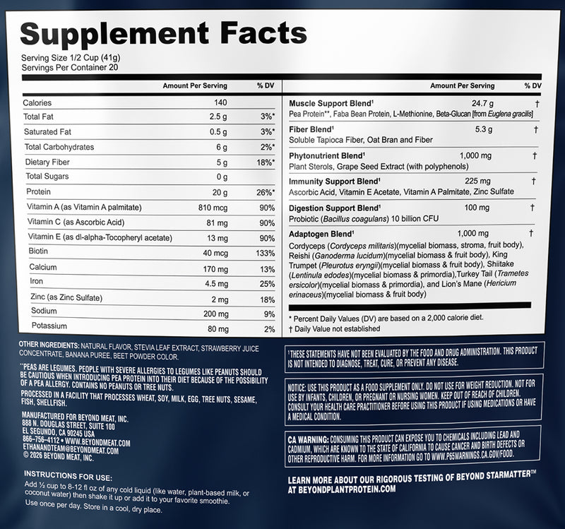 Ingredients & Nutritionals